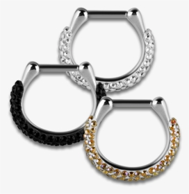 Steel Hinged Jewelled Septum Ring - Body Jewelry, HD Png Download, Free Download
