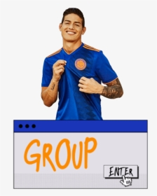 James Rodriguez Group - Colombia 2018 Away, HD Png Download, Free Download