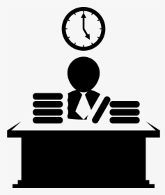 Office Worker - Person Working At Desk Icon, HD Png Download, Free Download