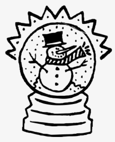 Snowman Snowglobe Coloring Page - Snow Globe Coloring Pages, HD Png Download, Free Download