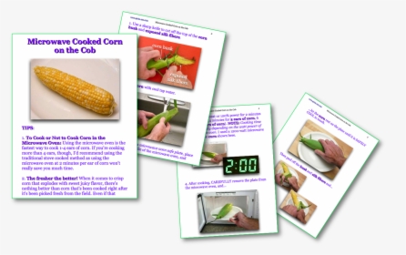 Microwave Cooked Corn On The Cob Picture Book Recipe - Corn On The Cob, HD Png Download, Free Download