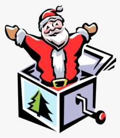 Vector Illustration Of Santa Claus Jack In The Box, HD Png Download, Free Download