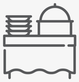 Catering Table Clipart Black And White, HD Png Download, Free Download