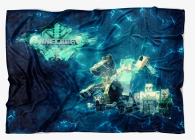 Minecraft Fleece Blanket Steve Diamond Sword Impulse - Bed Sheet, HD Png Download, Free Download