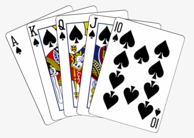 Royal Flush Cards Png - Spade Royal Flush, Transparent Png - kindpng