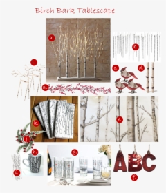 See How Birch Bark Dresses Up A Holiday Table - Craft, HD Png Download, Free Download