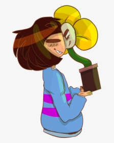 Frisk And Sata I Mean Flowey By Chillgoat-d9i9y8r - Portable Network Graphics, HD Png Download, Free Download