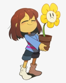 Наклейка Frisk And Flowey Png - Frisk Png, Transparent Png, Free Download