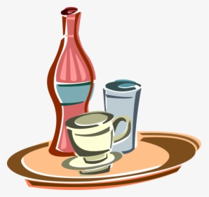 Vector Illustration Of Cup Of Coffee With Soft Drink - Saucer, HD Png Download, Free Download