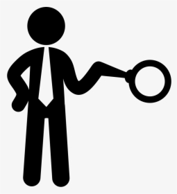Businessman With Searching Tool - Man With Magnifying Glass Icon, HD Png Download, Free Download