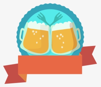 Cartoon Beer Icon Streamers Elements - Illustration, HD Png Download, Free Download