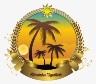 Escudo De La República Federal De La Tierra De Gracia - Beach Palm Trees Cartoon, HD Png Download, Free Download