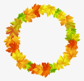 Fall Leaves Round Border Frame Png Clip Art Image - Fall Leaves Circle Clipart, Transparent Png, Free Download