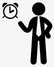 Businessman With Alarm Clock - Icono Persona Reloj Png, Transparent Png, Free Download