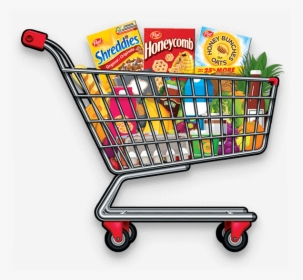 Shopping Cart Full Of Post Cereal Boxes - Shopping Cart, HD Png Download, Free Download