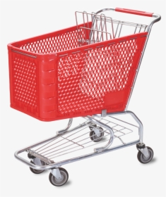 4 Wheel Plastic Trolley Shopping Carts For Supermarket - Shopping Cart, HD Png Download, Free Download
