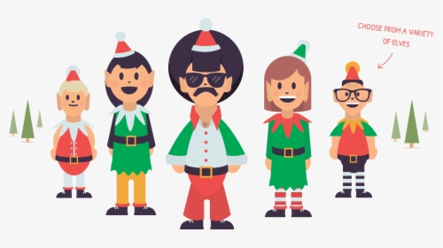 Elfmail Choose From A Collection Of Santas, HD Png Download, Free Download