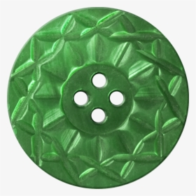 Button With Twelve-pointed Intertwining Border, Green - Shirt Buttons, HD Png Download, Free Download