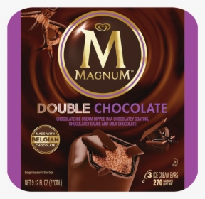 Double Chocolate Ice Cream Bar - Double Chocolate Magnum Ice Cream Bar, HD Png Download, Free Download
