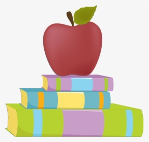 Vector Transparent Library Drawing Art Abstract Red - Apple With Books ...