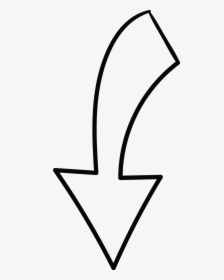 Down Arrow Curve Tail Doodle, HD Png Download, Free Download