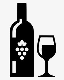 Wine - Wine Bottle And Glass Clipart, HD Png Download, Free Download