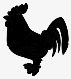 Rooster Silhouette Black Beak Chicken As Food - Rooster, HD Png Download, Free Download