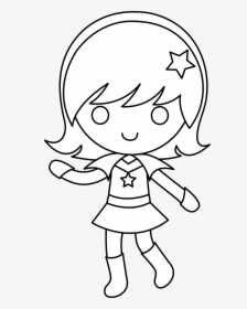 Flower Girl Clipart Black And White Picture Freeuse - Cute Girls Drawing Black And White, HD Png Download, Free Download