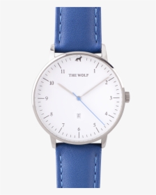 Blue Leather Watch White Face , Png Download - Blie Watch Face Transparent Background, Png Download, Free Download