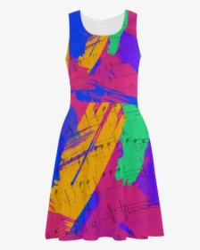 Groovy Paint Brush Strokes With Music Notes Atalanta - Day Dress, HD Png Download, Free Download