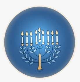 Schanukkah Menorah Blue Candles Chanukah , Png Download - Circle, Transparent Png, Free Download