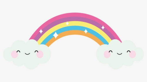 Pastel Rainbow With Clouds Png, Transparent Png - kindpng