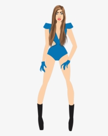 Woman Pinup Blue Leotard Clipart - Girl, HD Png Download, Free Download