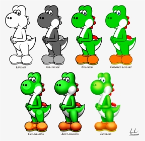 Yoshi Styles By Juliannb - Cel Shaded Paper Mario, HD Png Download, Free Download