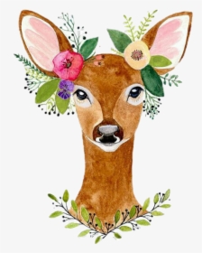 #doe #fawn #deer #babydeer #forest #forestanimals @haelilulu - Printable Watercolor Woodland Animals, HD Png Download, Free Download