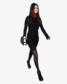 Selena Gomez Walking In Black Png Image - Tights, Transparent Png, Free Download