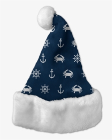 Nautical Crab And Anchor / Santa Hat - Blue Christmas Hat Transparent, HD Png Download, Free Download