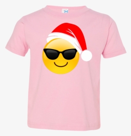 Emoji Christmas Shirt Cool Sunglasses Santa Hat Family, HD Png Download, Free Download