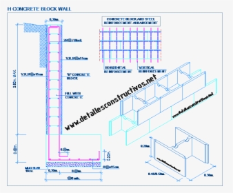 H Block Concrete Wall Retaining Basement Besser Masonry - Steel Retaining Wall Detail, HD Png Download, Free Download