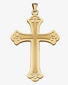 Gold Cross Png - Gold Nail Cross With Diamond, Transparent Png, Free Download