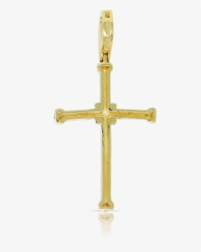 10k Yellow Gold Twist Cross Pendant - Zlatý Křížek S Ježíšem, HD Png Download, Free Download