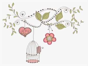 Decorative Bird Cage Line Drawing Transparent Background, HD Png Download, Free Download