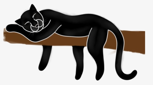Transparent Sleeping Cat Png - Cartoon Black Panther Cat, Png Download, Free Download