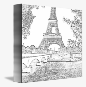 Drawing Rivers Charcoal - Fancy Eiffel Tower Drawing, HD Png Download, Free Download