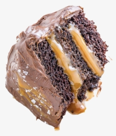 Caramel Dressed Chocolate Cream Cake Png - Chocolate Layer Cake Salted Caramel, Transparent Png, Free Download