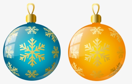 Large Size Transparent Yellow And Blue Christmas Ball - Christmas Tree Ornaments Transparent, HD Png Download, Free Download