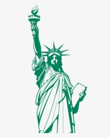 Drawn Statue Of Liberty Transparent - Statue Of Liberty Postcard, HD Png Download, Free Download