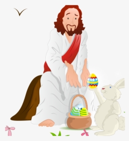 Easter Bunny Resurrection Of Jesus Illustration And - Easter Bunny Jesus Eggs, HD Png Download, Free Download