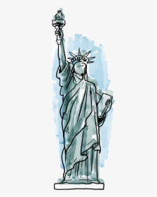 Transparent Statue Of Liberty Clipart - Statue Of Liberty Watercolor Png, Png Download, Free Download
