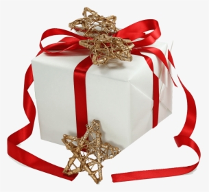 Christmas Gift Ribbon Gold Stars - Gift Box, HD Png Download, Free Download